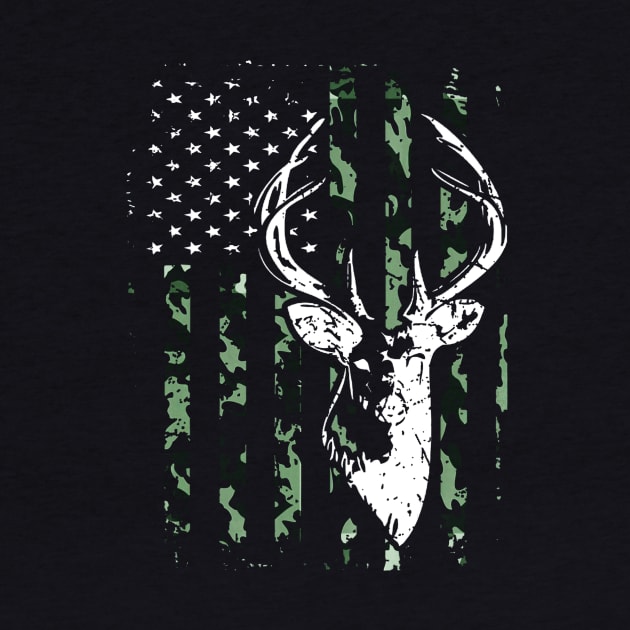 Camouflage American Flag Deer Hunting by Kiwistore